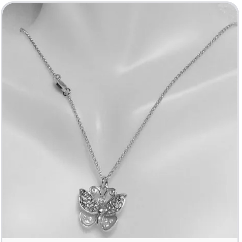 Juicy Couture Silver & Crystal Butterfly Necklace